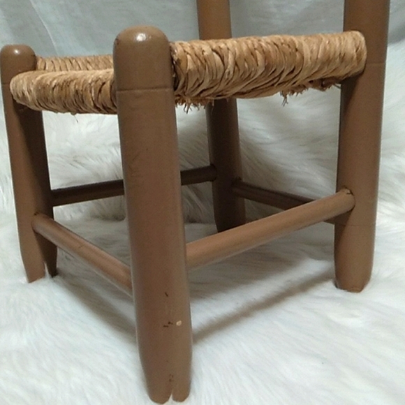 SALE! RARE! Antique French Oak Shaker Style Childs Chair W/Rush Seat - Picture 4 of 9